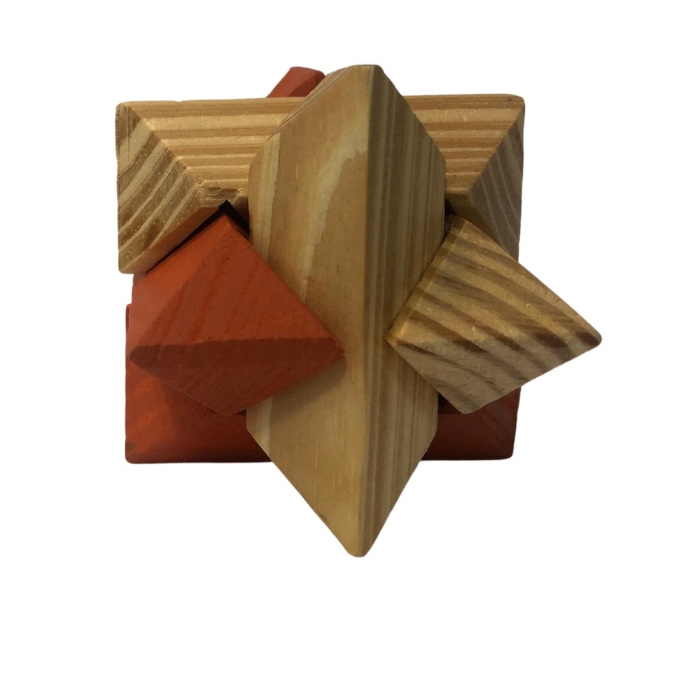 Educational Toy Wood Puzzle Interlocking Interlocking Wooden 6 Piece